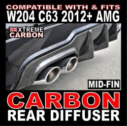 Mercedes W204 C63 2012-2014 MID fin rear diffuser