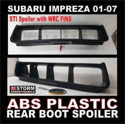 Subaru Impreza GDA 2001-2007 STI Style + WRC Fins Rear boot spoiler (ABS) + Led